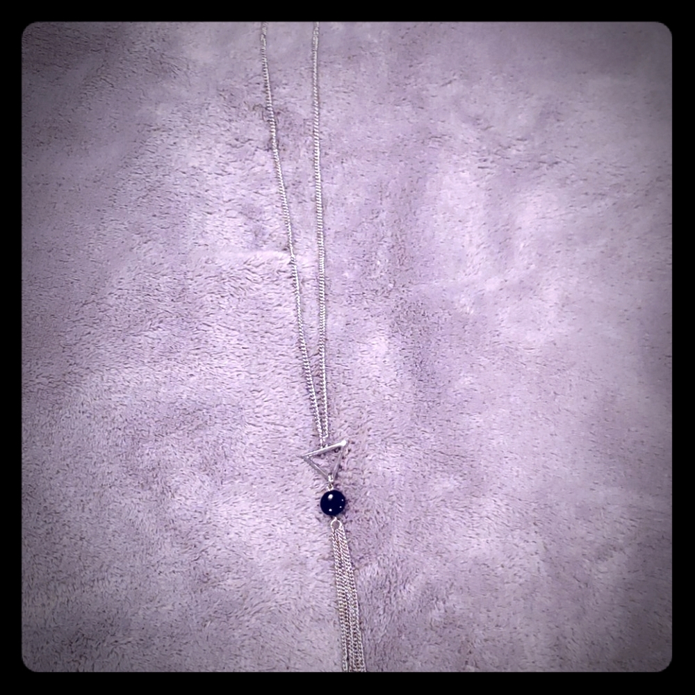 Silver triangle necklace
